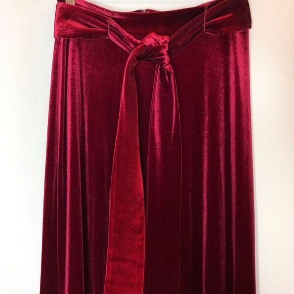 Misa Los Angeles Pants - Misa Los Angeles Aliya Velvet Pant Wide Leg High Rise Vacation Holiday Date XS